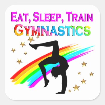 Eat  Sleep  Train Custom Gymnastics Stickers by MySportsStar at Zazzle