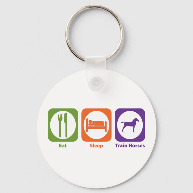 Eat Sleep Train Horses Keychain (Front)