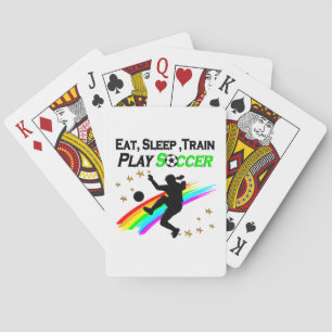 EAT, SLEEP, TRAIN PLAY SOCCER POKER CARDS