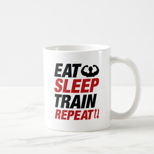 Eat Sleep Train Repeat Coffee Mug (Right)