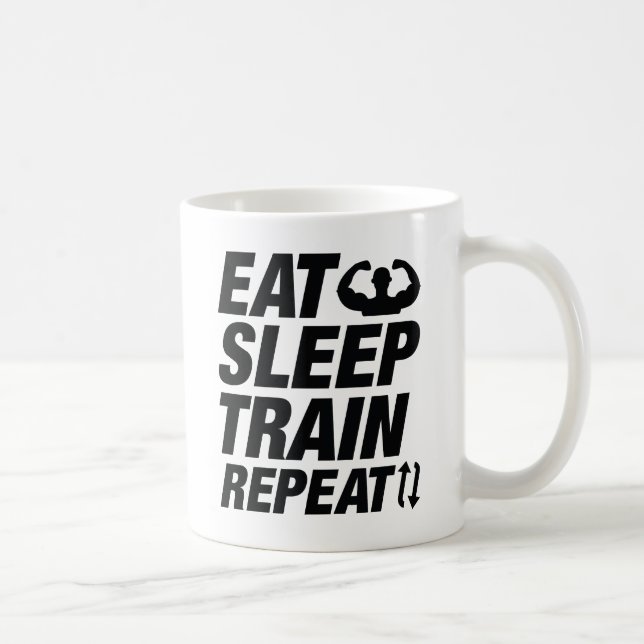 Eat Sleep Train Repeat Coffee Mug (Right)