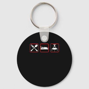 Eat Sleep Trampoline Gymnasts Fitness Exercise Keychain