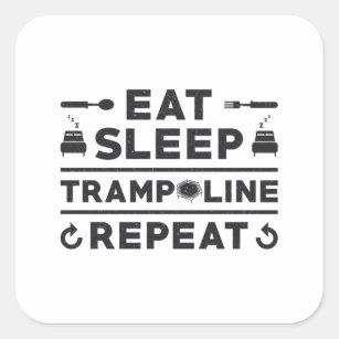 Eat Sleep Trampoline Repeat Trampolining Gymnast Square Sticker