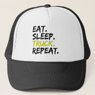 Eat Sleep Truck Repeat Trucker Driver Hat