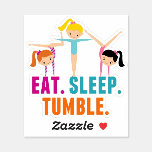 Eat Sleep Tumble Funny Gymnastics Sticker