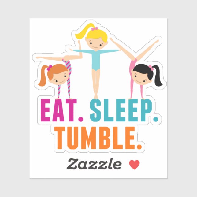 Eat Sleep Tumble Funny Gymnastics Sticker (Sheet)