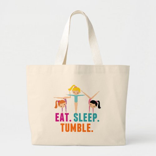 Eat Sleep Tumble Gymnastics Large Tote Bag