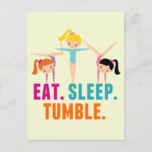 Eat Sleep Tumble Gymnastics Postcard