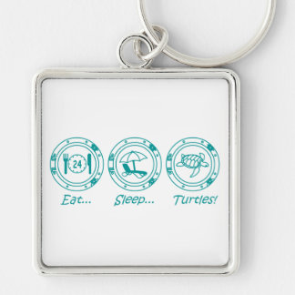 Eat Sleep Turtles! Keychain