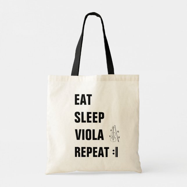 Eat Sleep Viola Repeat Music Tote Bag (Back)