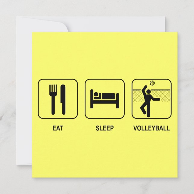 Eat Sleep Volleyball Invitation (Front)