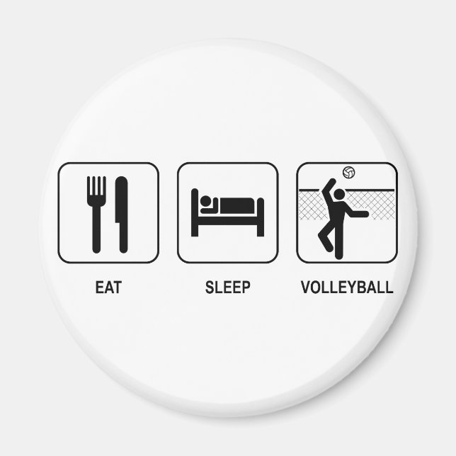 Eat Sleep Volleyball Magnet (Front)