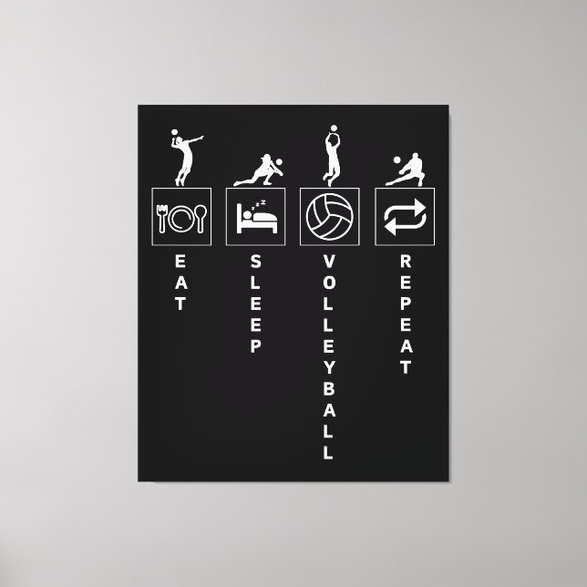 Eat Sleep Volleyball Repeat Canvas Print (Front)
