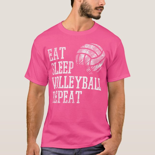 Eat Sleep Volleyball Repeat Funny Player Men Women T-Shirt (Front)