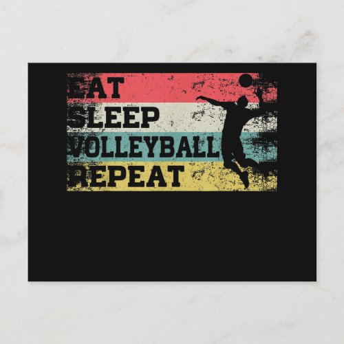 Eat Sleep Volleyball Repeat Funny Sport Player Holiday Postcard