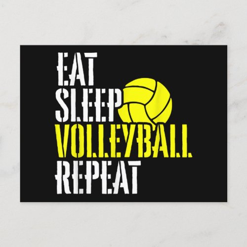 Eat Sleep Volleyball Repeat Sport Funny Gift Holiday Postcard