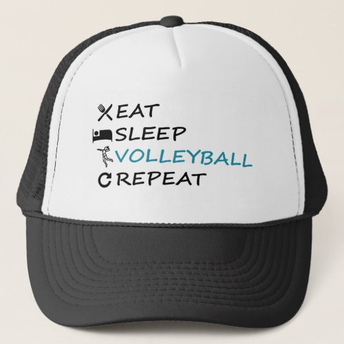 Eat Sleep Volleyball Repeat Trucker Hat