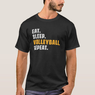 Eat Sleep Volleyball Repeat   Volleyball Retro Vin T-Shirt
