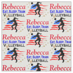 EAT SLEEP VOLLEYBALL USA PERSONALIZED FABRIC