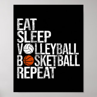 Eat Sleep Volleyll Sketll Repeat Funny Ll Poster