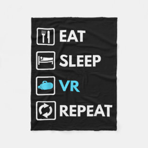 Eat Sleep Vr Repeat Funny Vr Gamer Boy Vr Athlete Fleece Blanket
