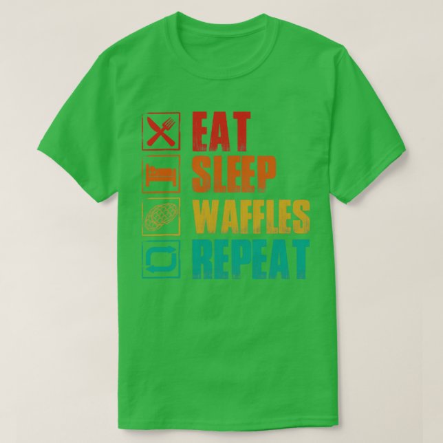 Eat sleep waffle repeat T-Shirt (Design Front)