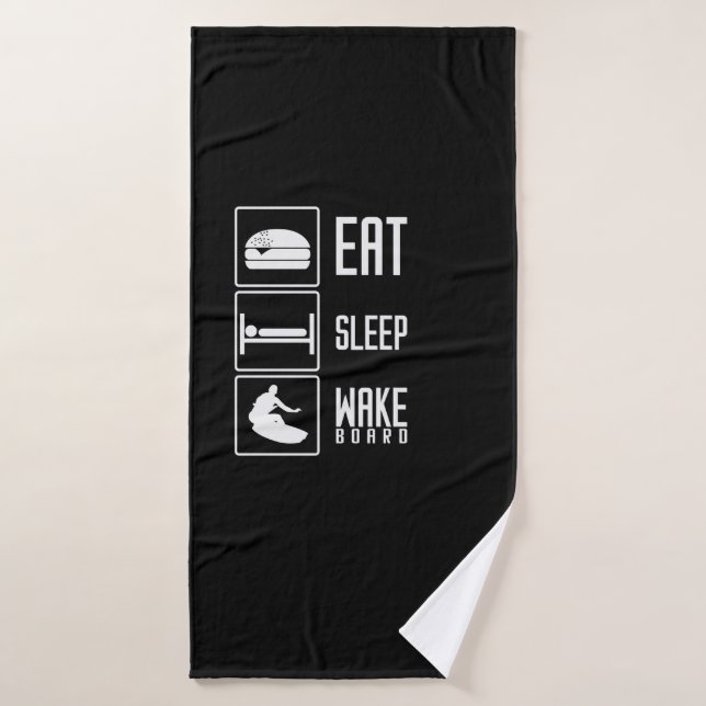 Eat Sleep Wakeboard Bath Towel (Bath Towel)