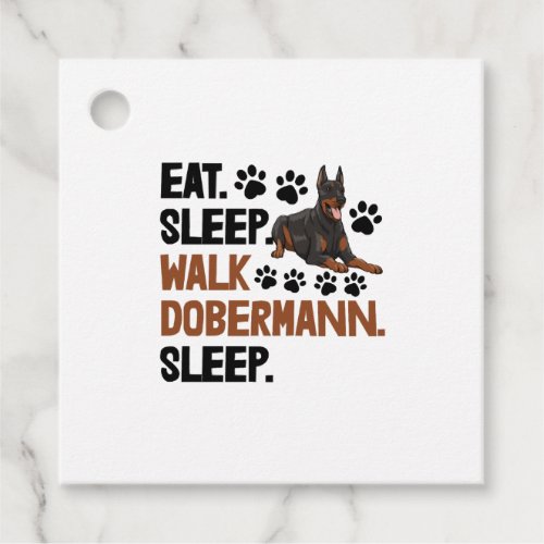 Eat Sleep Walk Doberman Favor Tags