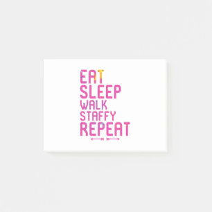 Eat Sleep Walk Staffy Repeat Terrier Post-it Notes