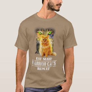 Eat Sleep Warrior Cats Repeat Funny Cat Loverees v T-Shirt