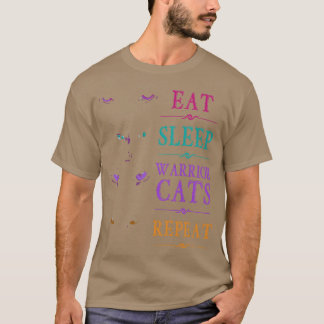 Eat Sleep Warrior Cats Repeat Funny Cat Warrior bo T-Shirt