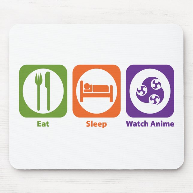 Eat Sleep Watch Anime Mouse Pad (Front)
