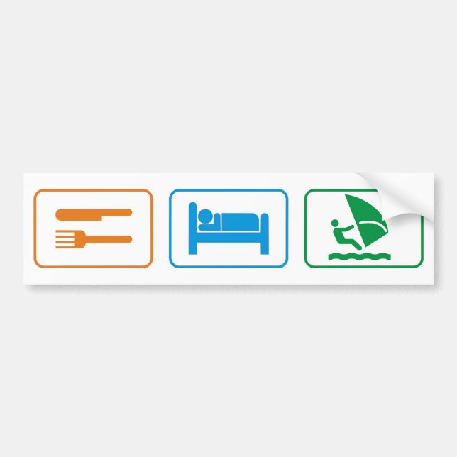 eat sleep windsurf bumper sticker (Front)