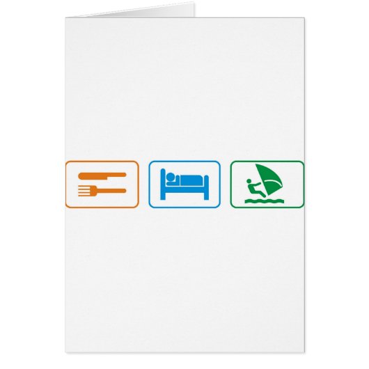 eat sleep windsurf cards (Front)