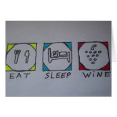 eat,sleep,wine card (Front Horizontal)