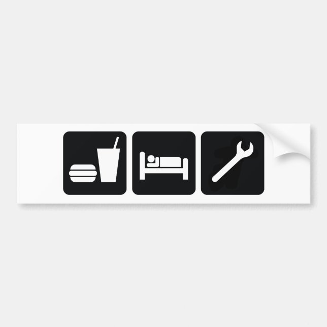 Eat Sleep Wrench Bumper Sticker (Front)