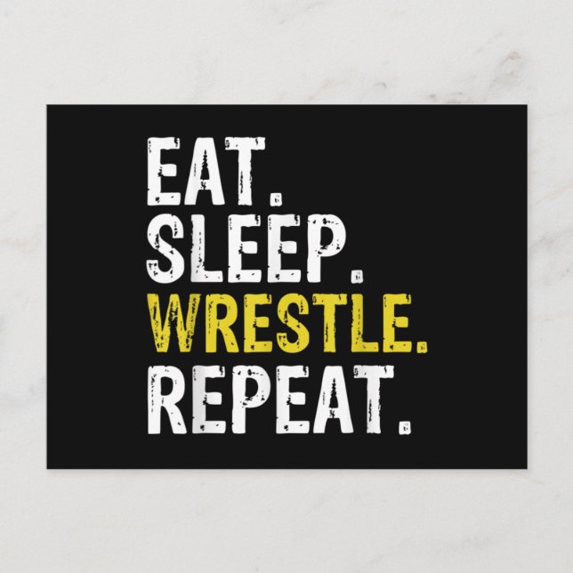 Eat Sleep Wrestle Repeat Postcard (Front)