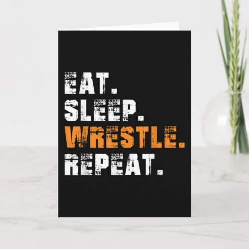 Eat Sleep Wrestle Repeat _ Vintage Wrestling Sport Card
