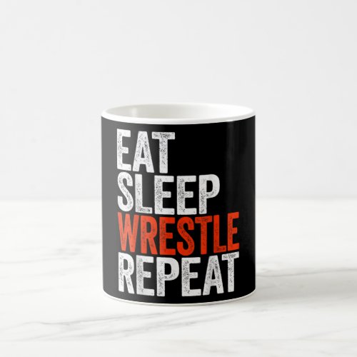 Eat Sleep Wrestle Repeat Wrestling Gif Coffee Mug