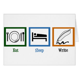 Eat Sleep Write Funny Author Card