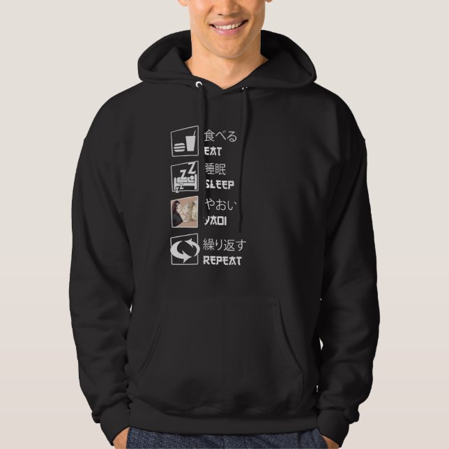Eat Sleep Yaoi Repeat Hoodie (Front)