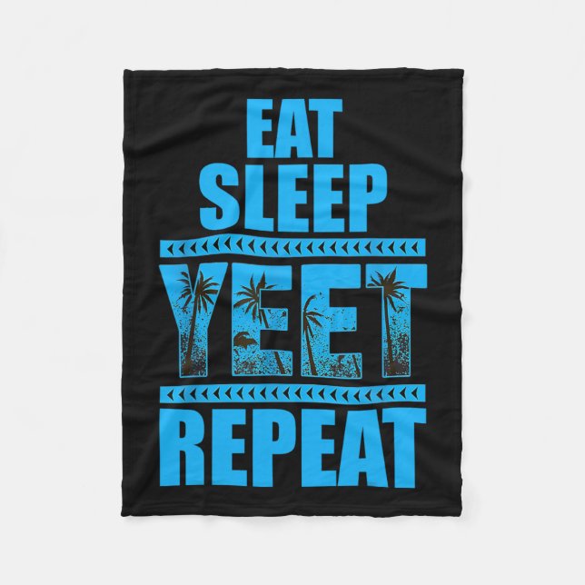 Eat Sleep Yeet Repeat Vintage  Fleece Blanket (Front)