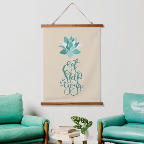 Eat Sleep Yoga Lotus   Hanging Tapestry