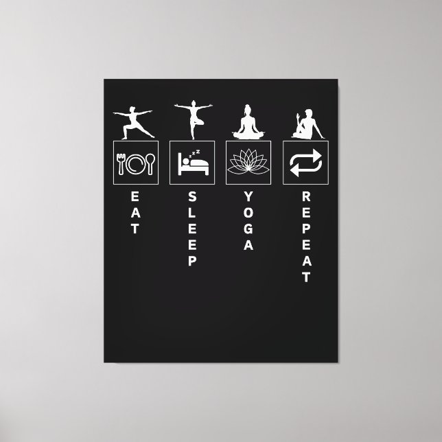 Eat Sleep Yoga Repeat Canvas Print (Front)