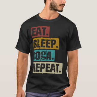 Eat Sleep Yoga Repeat  Vintage Meditation Exercise T-Shirt