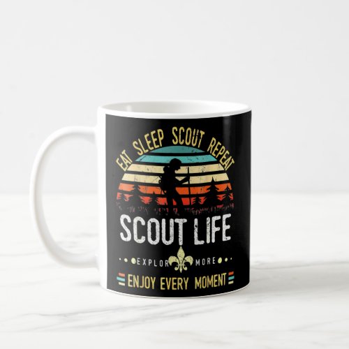 Eat Sleeps Scouting Repeater Vintage Scouter Lifes Coffee Mug