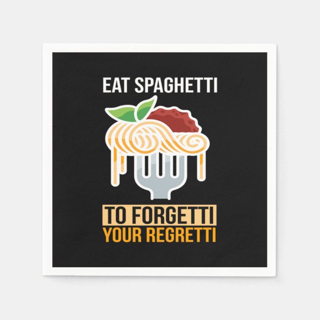Eat Spaghetti Pasta Food Italy Napkins (Front)