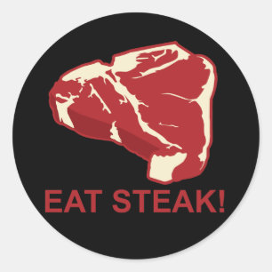 Eat STeak Classic Round Sticker