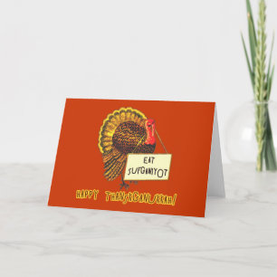 Eat Sufganiyot Funny Thanksgiving Hanukkah Tee Holiday Card