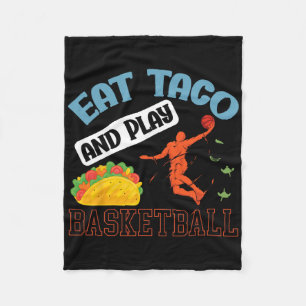 Eat Taco And Play Bysketbyll Mexico Cinco De Mayo  Fleece Blanket